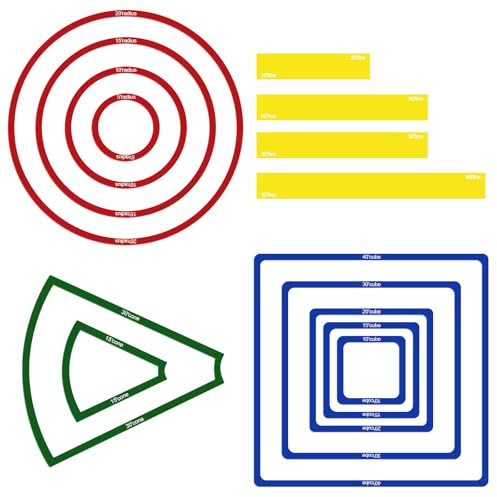SANKOYO 15 Pcs Area of Effect Spell Templates, DND Spell Templates, Acrylic Spell AOE Damage Template Set, Include 5 Cube 4 Circle 2 Cone 4 Line Templates, Tabletop RPG Gaming Accessories.