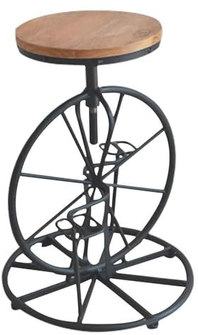 Rieort Kreativer Barhocker, Fahrrad-Drehbarstuhl, 65–80 cm, höhenverstellbar, Hochstuhl, Belastung 150 kg, rückenfreier Lift, Retro-Thekenhocker