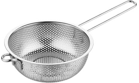 YSAMAX Stainless Steel Wash Basket Rice Colander Strainer, Spaghetti Metal Sink, Essential Tool for Wet and Dry Ingredients, Robust Mesh, (28.5 CM)