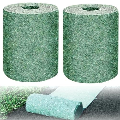 10 m x 0.2 m, 2 Stück Grassamenmatte,Biologisch Abbaubare Grassamenmatte,Teppich Pflanzenwachstum, Wärmeisolierung, Feuchtigkeitsreparatur für Rasenreparatur, Keine Samen