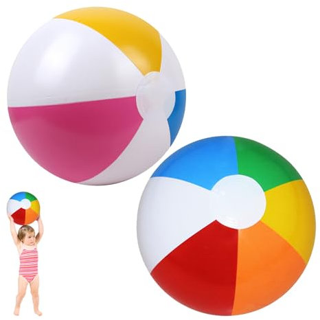 xianshi Lot de 2 Ballon Gonflable Piscine,Ballon Enfant,Ballons de Plage Gonflable,Grand Ballons de Plage 40 cm,Water-Ball Gonflables,Jouets de La Piscine,Les Fêtes