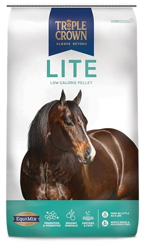 Triple Crown Lite Horse Feed, Low Starch & Low Sugar, Adult Horse Feed, Pellets, 50 lbs
