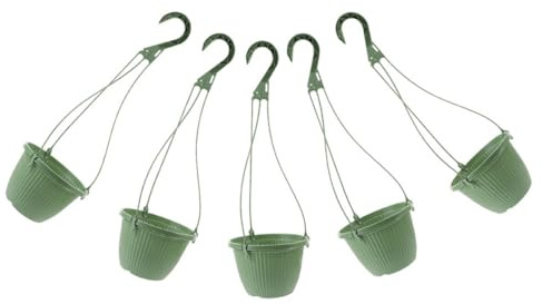ANDRESLAD Macetero Colgante Interior Jardinera Colgante para Balcón Y Barandillas Cesta De Plantas Colgantes De Plástico 5 Unidades 6.10 X 6.10 X 3.93 in para Oficina Sala Y Jardín