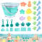 Sanspielzeugset, 31 Stück, Strand, Sand Toys Kids Set, Sandkasten,Mit Falteimer, Schaufel, Sandformen, Gießkanne, für Kinder Jungen Mädchen