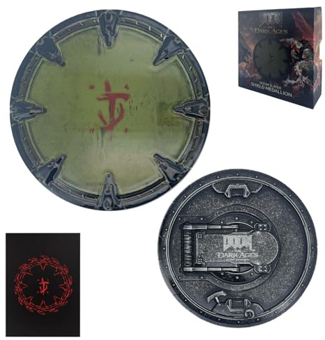 FaNaTtik DOOM: The Dark Ages Shield Saw Medallion & Art Card | Limited Edition, Collectible, Officially Licensed Merchandise