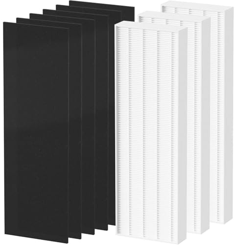 Filtro HEPA di ricambio compatibile con purificatore d'aria Fellowes AeraMax 100 90 DX5 DB5, rispetto alla parte 40101701 9287001 9324001, 3 filtri True HEPA + 6 pre filtri al carbone