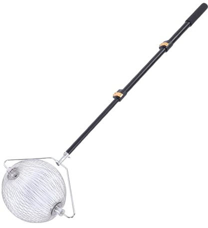 Asixxsix Tennisball-Picker, 122,5 cm Teleskop-Golfball-Retriever, kein Bücken, Schnell Rollender Picker für 1,5-3 Bälle, Tennisball-Picker-Obermaschine für 40 Tennisbälle