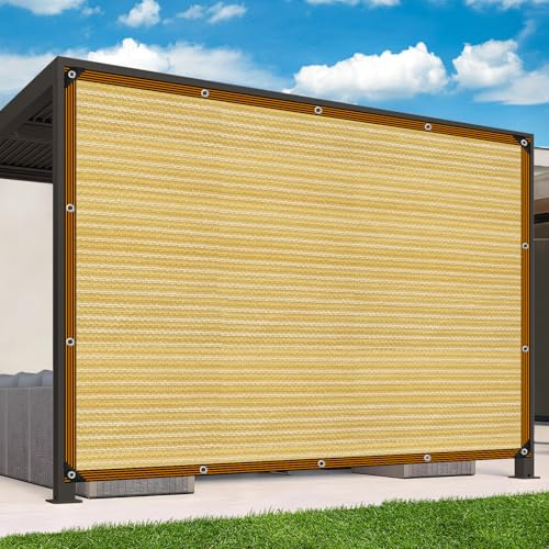 Filet d'ombrage à 90 % avec œillets - 2 x 2 m - Convient pour pergolas, jardin, plantes, toits de cour, serre et camping en plein air - Beige