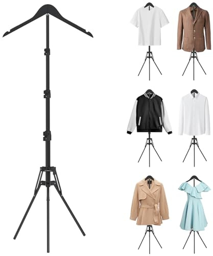 SJPULMO Adjustable Shirt Display Stand 32-63 Inch, Foldable Mannequin Torso Clothes Steamer Stand Clothing Display Stand for Vendors Display T Shirt, Graduation Cap and Gown, Dress, Jacket, Coat