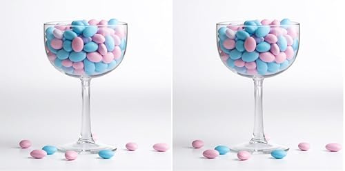 Decoraparty Calice Porta Confetti Trasparente, Bicchiere Gigante Maxi Centrotavola Coppa da Tavola per Caramelle Cioccolatini Portaconfetti Confettata - Diametro 16 cm x Altezza 24 cm
