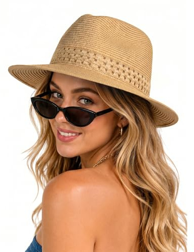 Zylioo XL/XXL Sonnenhut Strohhut Großen Kopf Hut Herren Damen Panamahut | Sommerhut Sonnenshutz UV Schutz Strandhut für Urlaub Alltag Reisen Garten