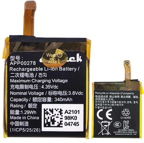 Aousavo APP00278 Batterie de rechange compatible avec la montre connectée Montblanc Summit S2T18