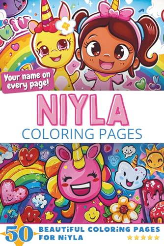 Niyla Coloring Pages: Wow-Effect! Your name on every page - Niyla coloring book - 6x9 - 50x Niyla coloring page - Fantastic Gift