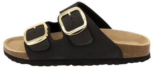 Supersoft Classic Pantoletten – Damen & Herren Sandalen mit 2 großen Schnallen, Leichte EVA-Sohle, Bequeme Passform, Leder-Innensohle, Temperaturregulierend