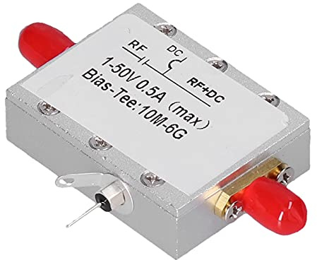 Bias Tee Module Coaxial RF Feed DC Blocker for Signal Isolation, 10MHz to 6GHz Frequency Range, Low Insertion Loss Less Than 1.2dB, Aluminum Alloy Construction for Technical Test