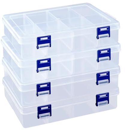Vrexziy Fächer Aufbewahrungsbox, 8-Fächer Aufbewahrungsbox, Einstellbar Fächer sortierboxen Kleinteile Organizer für kleinteile Schrauben Perlen Ohrringen