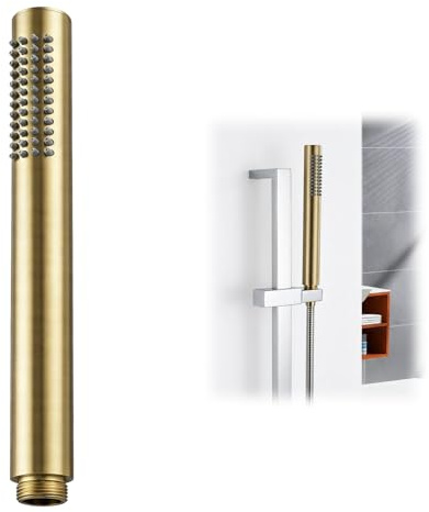 Funver Stainless Steel Gold Handheld Shower Head Pencil with 48 Rubber Nozzles