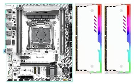 Scheda madre adatta per JGINYUE X99M GAMING Scheda madre M-ATX Combo E5 2673v3/2666V3 16 GB * 2 1600 MHz DDR3 ECC RGB RAM Kit TPM Onboard