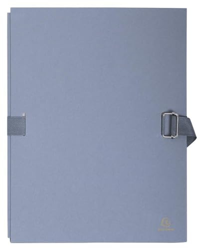 Exacompta 223255E Aktenmappe mit dehnbarem Rücken und stabilem Einband mit Verschluss DIN A4, ideal für die Aufbewahrung Ihrer Dokumente Ordnungsmappe Fächermappe grau