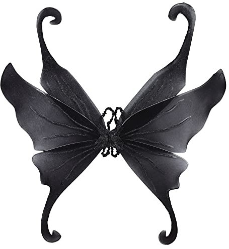 WIDMANN 1576B máxima de alas con Glitter, Negro, One Size