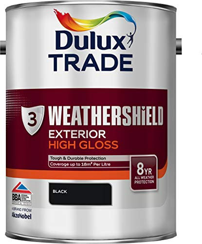 Dulux Trade Weathershield Exterior High Gloss Black 5 Litres