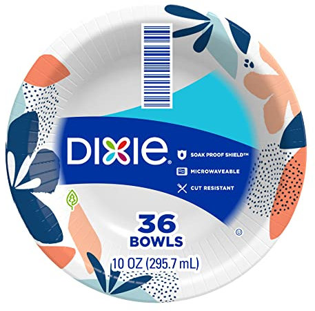 Dixie Everyday Paper Bowls, 10 Ounces, 36 Count, Lunch Size Disposable Plates