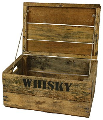 haus-garten-versand.de Whisky Holzkiste, junior (24x34,5x19cm), Vintage, Weinkiste, Obstkiste mit Deckel und Aufdruck