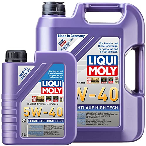 LIQUI MOLY Motoröl Leichtlauf High Tech 5W-40 5 Liter & 1 Liter | 6 Liter Motoröl Set