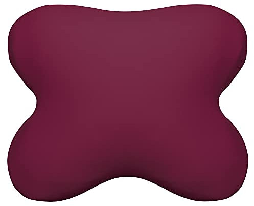 Edda Lux Bezug passend für Tempur OMBRACIO Schlafkissen, 60/56 x 50/48 cm, formbeständiger Jersey Kissenbezug für Schmetterlingskissen, aus 100% Baumwolle, in Burgund