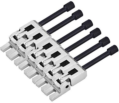 6pcs Tremolo Bridge SäTtel Ersatzteil FüR Floyd Rose E-Gitarre(Silber + Schwarz)