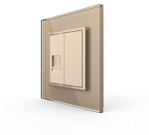 LIVOLO Telefondose Telefonbuchse mit Glasblende VL-C7-1T-13 + VL-C7-SR-13 Gold
