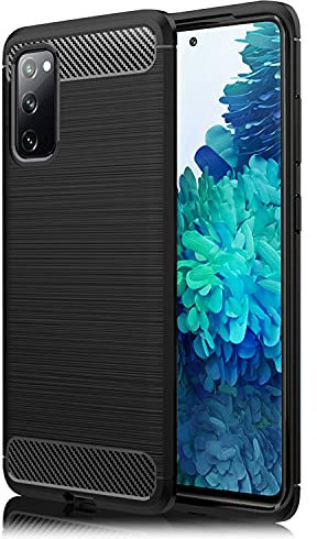 NALIA Design Cover compatible with Samsung Galaxy S20 FE Case, Carbon Look Stylish Brushed Matte Finish Phonecase, Protective Silicone Rugged Bumper Anti-Slip Coverage Shockproof Soft Skin - Black