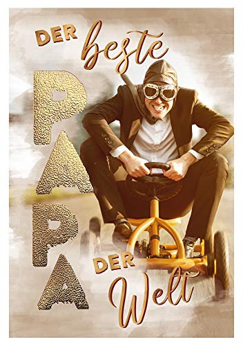 KE - Humorvolle Geburtstagskarte für Väter, DIN B6 Format, inklusive Umschlag - Ideal für den besten Papa - Motiv: Papa