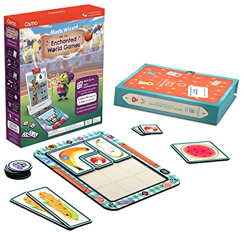 Osmo - Math Wizard and the Enchanted World Games iPad & Fire Tablet - Ages 6-8/Grades 1-2 - Foundations of Multiplication - Curriculum-Inspired - STEM Toy Base Required