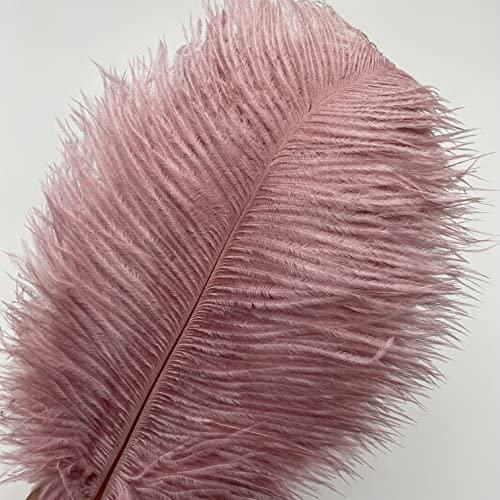 Sowder 10pcs Strauß-Federn 12-14inch (30-35cm) für Haupthochzeits-Dekoration (Dusty Rose)