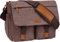 VASCHY Bolso Hombre Bandolera, Bolso Mensajero Lona Bolsa Ordenador Portátil 14 Pulgadas Bolso Universidad Impermeable Maletín con Bandolera Acolchada para Trabajo Viaje Esculea (Café-14 Pulgadas)