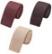 WANYING 3 × Herren 5.7cm 2.25 Schmale Krawatte Strickkrawatte Gestrickte Narrow Krawatte Knit Tie Retro Vintage Casual Büro Basic - Braun Dunkelbraun Beige
