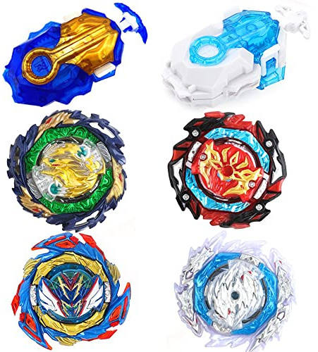 Battling Top Burst Launcher Grip Toy Set Great Birthday Present for Boys Children Kids Age 6 8 10+ Game with 4 Top Burst Gyros 2 Launchers