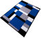 PHP Door Mats - Runner Rug Carpet Mat for Every Season Bedroom Living Room Hallway Kitchen Front Door Entrance Décor (Blue Black, 120 x 170 cm - Rectangle Rug)