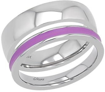 s.Oliver Ring Edelstahl Damen Ringe, Lila, Kommt in Schmuck Geschenk Box, 2035007