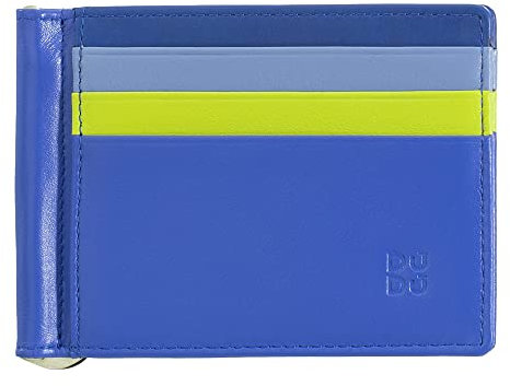 DUDU Herren Brieftasche mit Geldclip aus Leder Kreditkarten-Fächer Clip Banknoten Kompakt Steckfächer Kornblume