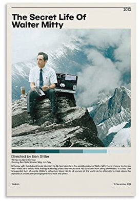 The Secret Life of Walter Mitty Minimalistisches Polaroid-Filmposter, Wandkunst, modern, dekorativer Stil, Wohnzimmer-Dekoration, 30 x 45 cm