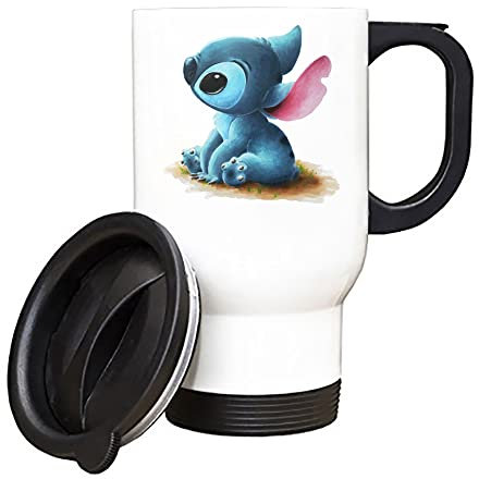 Giftme Stitch Cartoon Character, Birthday, Christmas Travel Silver/White Tea/Coffee Mug. (White)