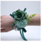 SHTGOI Rose Blumenarmband Braut Brautjungfer Hand Blume Schleifenband Handgelenkblume Handgefertigte Seidenblume Armband Zubehör für Hochzeit Bankette Brautjubiläum Abschlussball Dunkelgrün