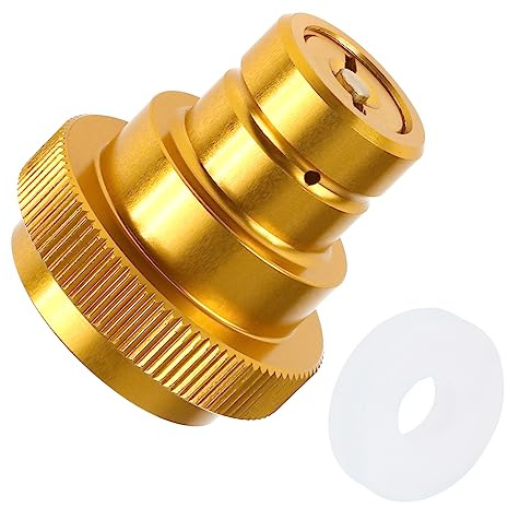 CO2 Schnelladapter Trapezgewinde TR21-4 Gold für Soda Wassersprudler | CO2 Quick-Adapter kompatibel mit Duo/Terra/Art Modelle, für 425g / 60L Zylinder mit den gängigen Trapezgewinde TR21-4