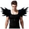 keland Gothic Feder Epaulette Umhang Schal Schulter Flügel Burning Man Kostüm Halloween Cosplay Accessoire für Herren (Z-Schwarz)