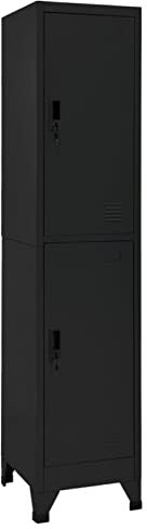 ZEYUAN Schließfachschrank, Wertfachschrank, Fächerschrank, Spinte Schrank, Schließfachschrank, Aufbewahrungsschrã¤nke, Schließfach, Schwarz 38x45x180 cm Stahl
