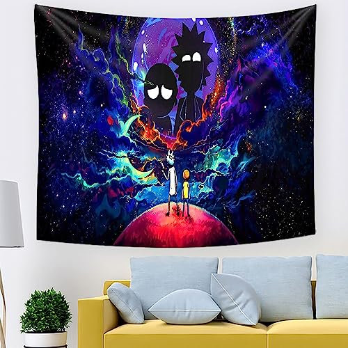 TANOHA Wandteppich, Rick und Morty Wand Dekor waschbar Wandteppich, Wohnzimmer Schlafzimmer Schlafsaal Zimmer Home Decor.,150x200cm