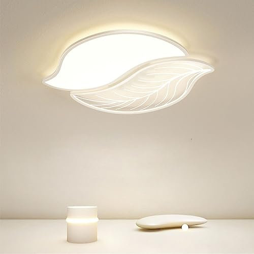 Bellastein LED-Deckenleuchte, moderne Designer Deckenleuchte, Wohnzimmerlampe mit Fernbedienung Dimmbar Schlafzimmer Deckenlampe für Esszimmer Küche Energiespar Deckenstrahler (Weiß, groß)