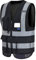 AYKRM 21 Couleurs 7 Poches de Classe 2 Gilet de sécurité Noir Haute visibilité Devant avec des Bandes réfléchissantes, Unisexe